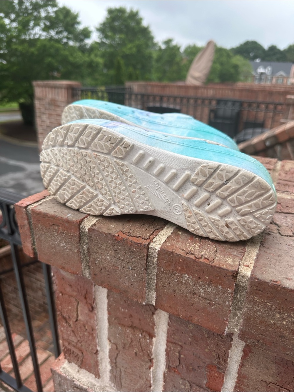 Dansko Tie-Dye Pastel Clog Shoes - Blue Lavender Mint - Picture 6 of 6
